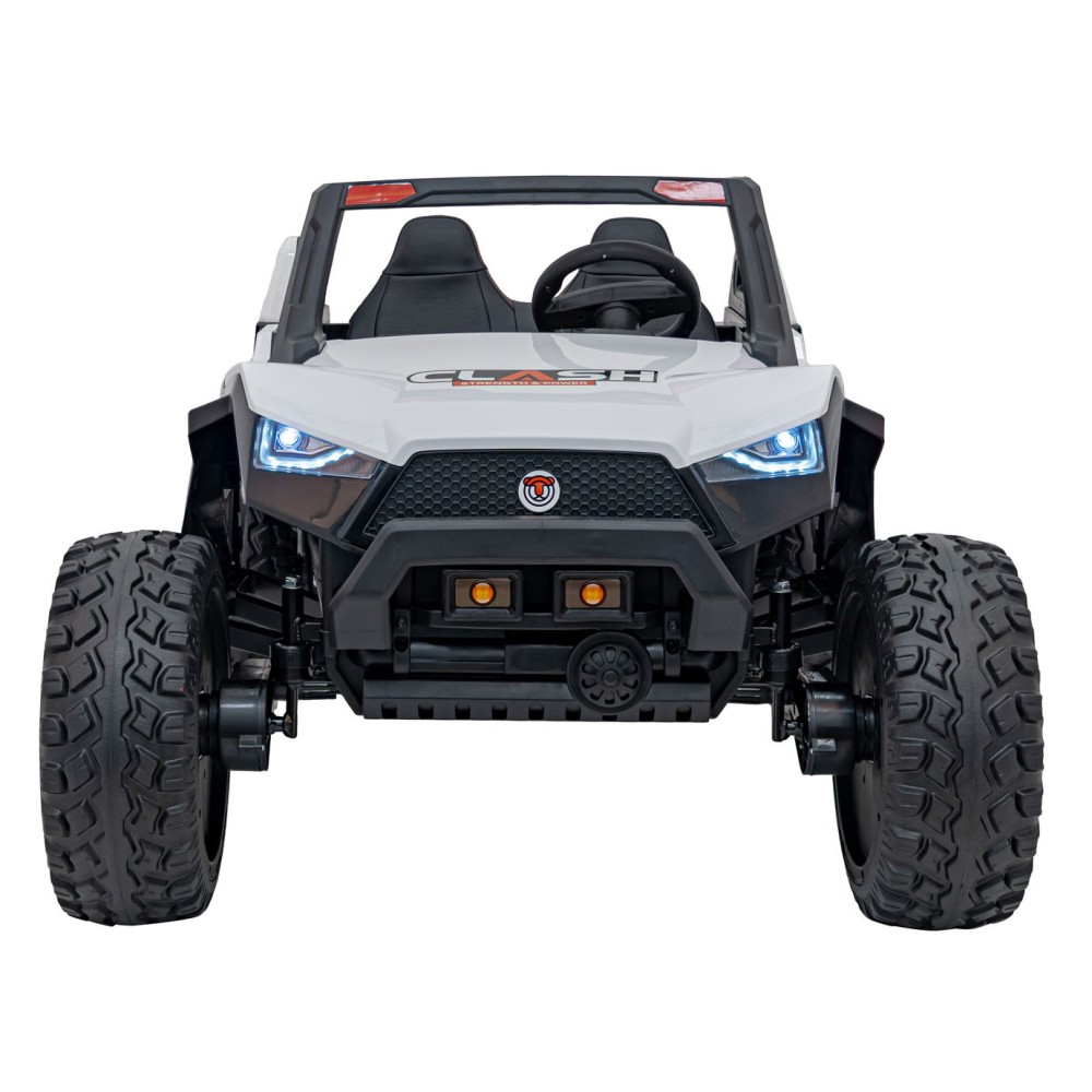 JOKO Elektrické Autíčko Buggy Clash STRONG 4x4 300W 24V, penové kolesá, Dvojmiestne kožené sedadlo, Nosnosť 60kg, biele