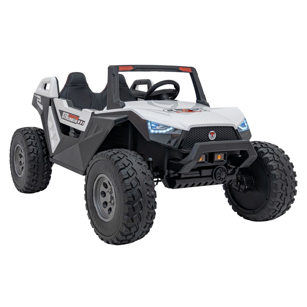 JOKO Elektrické Autíčko Buggy Clash STRONG 4x4 300W 24V, penové kolesá, Dvojmiestne kožené sedadlo, Nosnosť 60kg, biele
