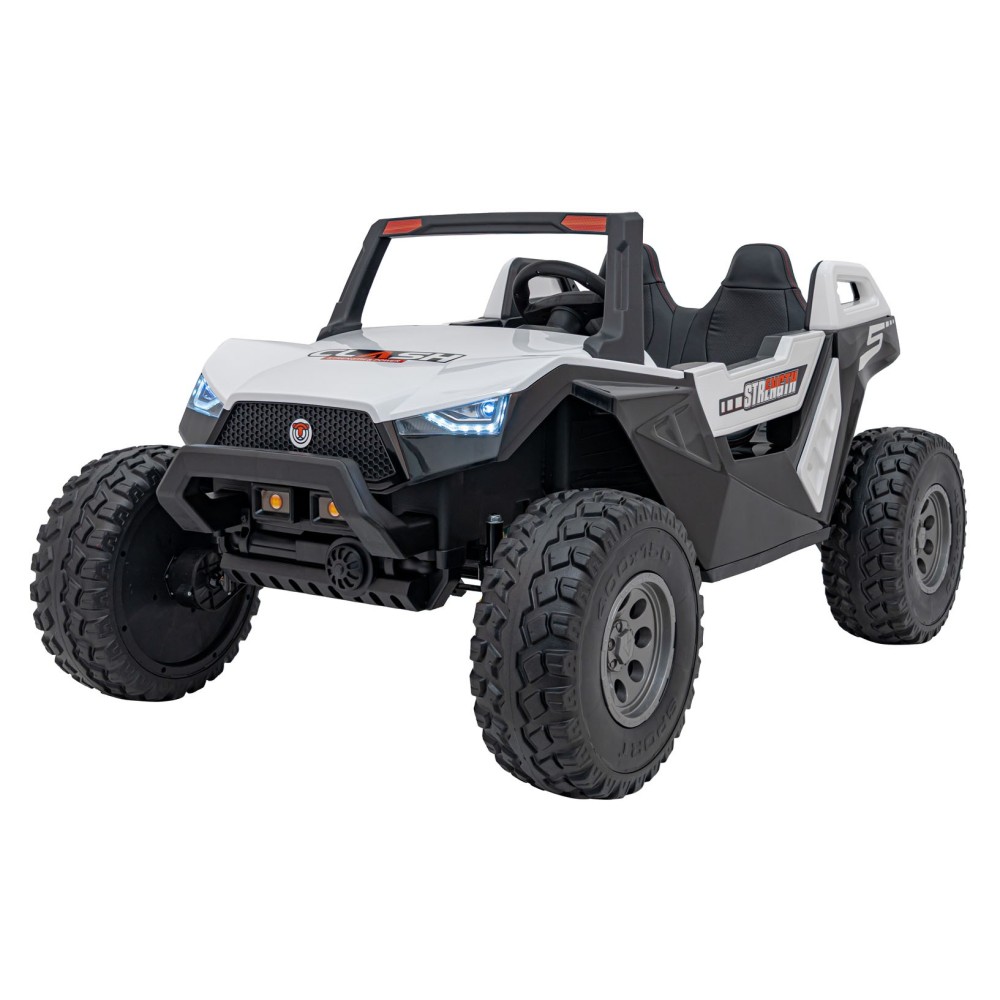JOKO Elektrické Autíčko Buggy Clash STRONG 4x4 300W 24V, penové kolesá, Dvojmiestne kožené sedadlo, Nosnosť 60kg, biele
