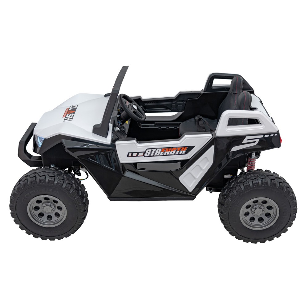 JOKO Elektrické Autíčko Buggy Clash STRONG 4x4 300W 24V, penové kolesá, Dvojmiestne kožené sedadlo, Nosnosť 60kg, biele