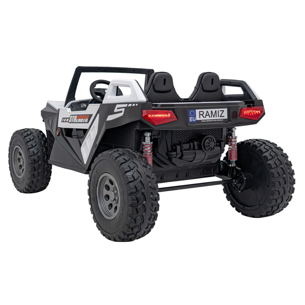 JOKO Elektrické Autíčko Buggy Clash STRONG 4x4 300W 24V, penové kolesá, Dvojmiestne kožené sedadlo, Nosnosť 60kg, biele