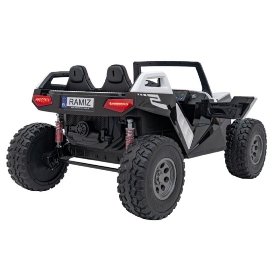 JOKO Elektrické Autíčko Buggy Clash STRONG 4x4 300W 24V, penové kolesá, Dvojmiestne kožené sedadlo, Nosnosť 60kg, biele