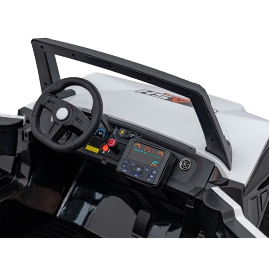 JOKO Elektrické Autíčko Buggy Clash STRONG 4x4 300W 24V, penové kolesá, Dvojmiestne kožené sedadlo, Nosnosť 60kg, biele
