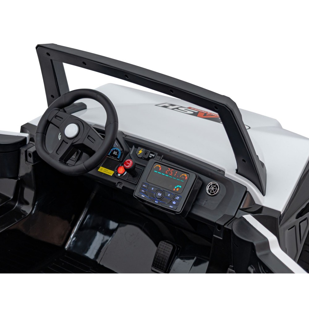 JOKO Elektrické Autíčko Buggy Clash STRONG 4x4 300W 24V, penové kolesá, Dvojmiestne kožené sedadlo, Nosnosť 60kg, biele