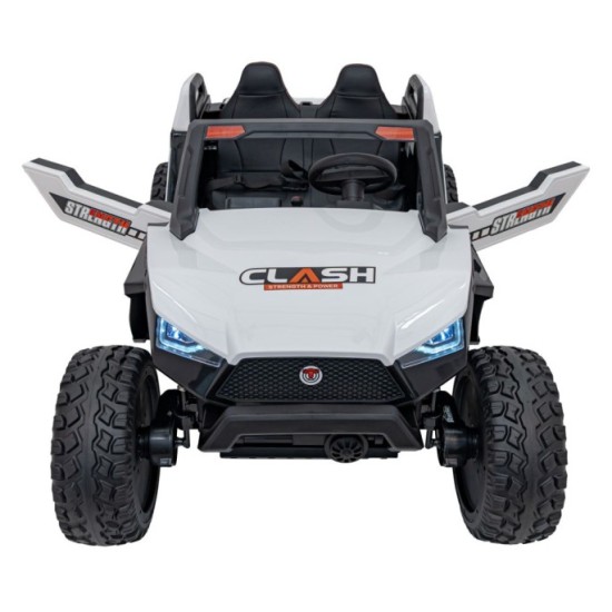 JOKO Elektrické Autíčko Buggy Clash STRONG 4x4 300W 24V, penové kolesá, Dvojmiestne kožené sedadlo, Nosnosť 60kg, biele