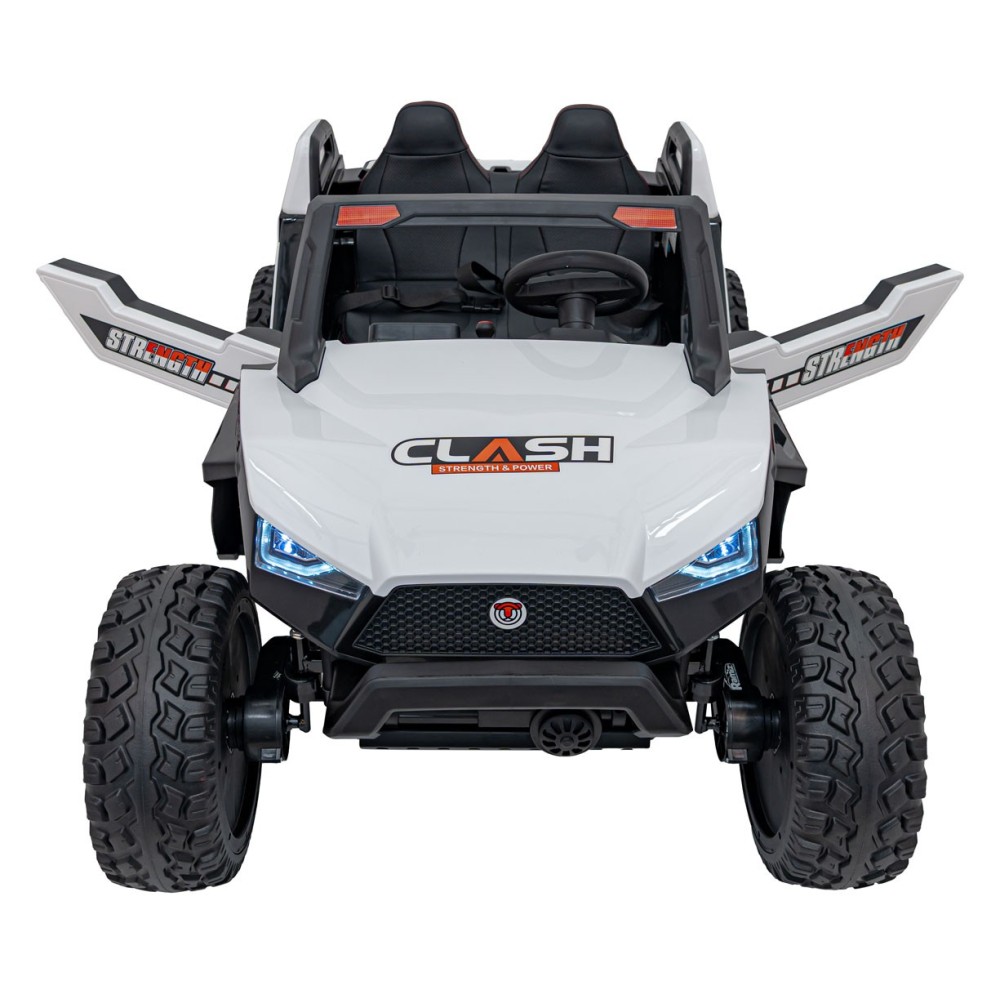 JOKO Elektrické Autíčko Buggy Clash STRONG 4x4 300W 24V, penové kolesá, Dvojmiestne kožené sedadlo, Nosnosť 60kg, biele