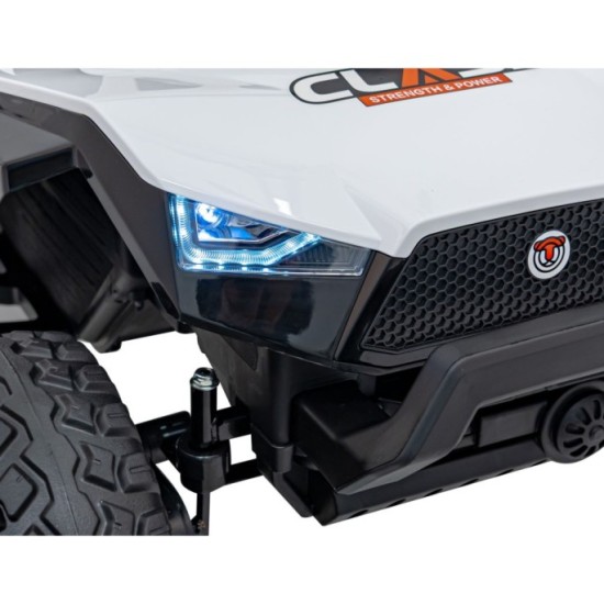 JOKO Elektrické Autíčko Buggy Clash STRONG 4x4 300W 24V, penové kolesá, Dvojmiestne kožené sedadlo, Nosnosť 60kg, biele