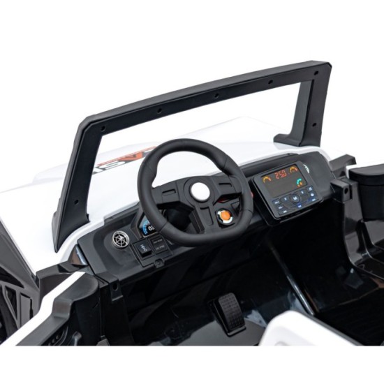 JOKO Elektrické Autíčko Buggy Clash STRONG 4x4 300W 24V, penové kolesá, Dvojmiestne kožené sedadlo, Nosnosť 60kg, biele