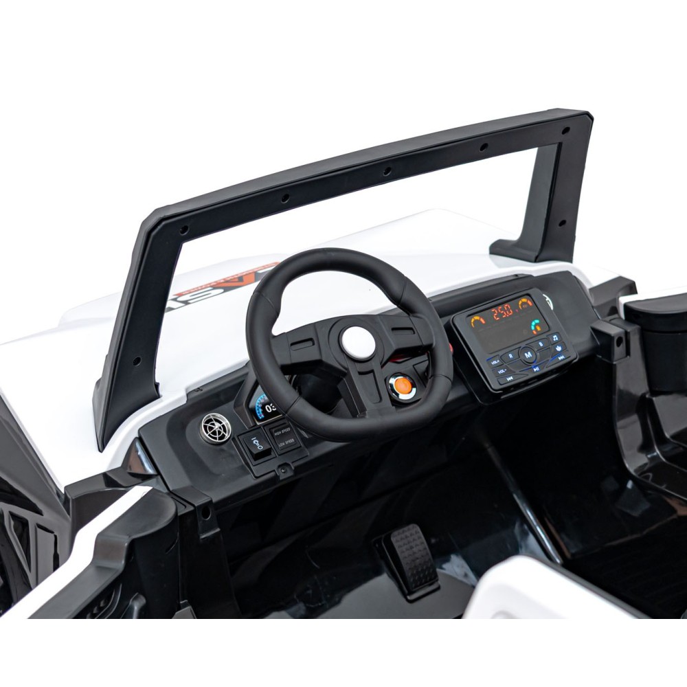JOKO Elektrické Autíčko Buggy Clash STRONG 4x4 300W 24V, penové kolesá, Dvojmiestne kožené sedadlo, Nosnosť 60kg, biele