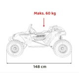 JOKO Elektrické Autíčko Buggy Clash STRONG 4x4 300W 24V, penové kolesá, Dvojmiestne kožené sedadlo, Nosnosť 60kg, biele