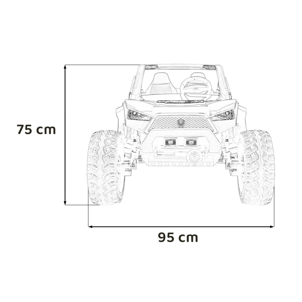 JOKO Elektrické Autíčko Buggy Clash STRONG 4x4 300W 24V, penové kolesá, Dvojmiestne kožené sedadlo, Nosnosť 60kg, biele