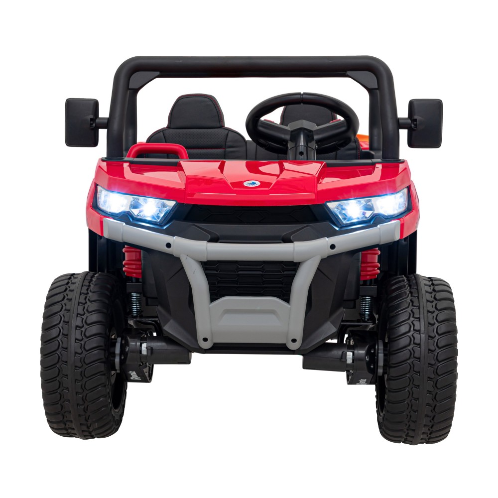 JOKO Elektrické autíčko s Elektricky vyklápacou vlečkou Pick-Up Speed 900, kožené sedadlo, penové kolesá, nosnosť 50kg, červené