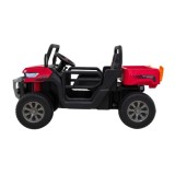 JOKO Elektrické autíčko s Elektricky vyklápacou vlečkou Pick-Up Speed 900, kožené sedadlo, penové kolesá, nosnosť 50kg, červené