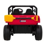JOKO Elektrické autíčko s Elektricky vyklápacou vlečkou Pick-Up Speed 900, kožené sedadlo, penové kolesá, nosnosť 50kg, červené