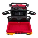 JOKO Elektrické autíčko s Elektricky vyklápacou vlečkou Pick-Up Speed 900, kožené sedadlo, penové kolesá, nosnosť 50kg, červené