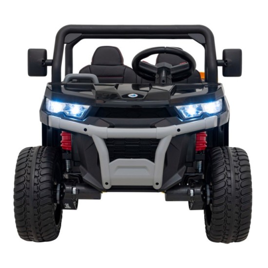 JOKO Elektrické autíčko s Elektricky vyklápacou vlečkou Pick-Up Speed 900, kožené sedadlo, penové kolesá, nosnosť 50kg, čierne