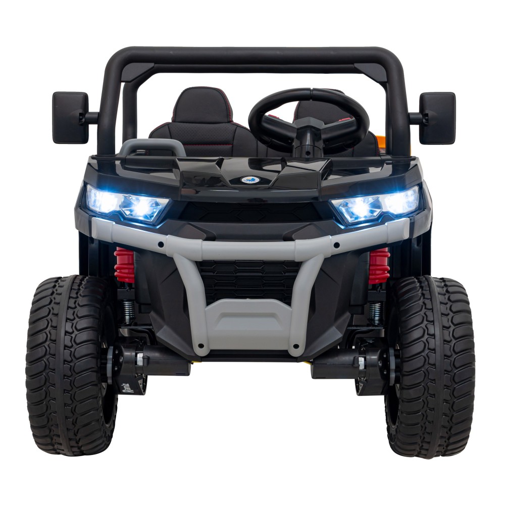 JOKO Elektrické autíčko s Elektricky vyklápacou vlečkou Pick-Up Speed 900, kožené sedadlo, penové kolesá, nosnosť 50kg, čierne