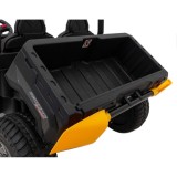 JOKO Elektrické autíčko s Elektricky vyklápacou vlečkou Pick-Up Speed 900, kožené sedadlo, penové kolesá, nosnosť 50kg, čierne