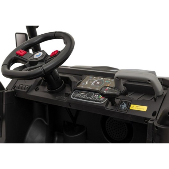 JOKO Elektrické autíčko s Elektricky vyklápacou vlečkou Pick-Up Speed 900, kožené sedadlo, penové kolesá, nosnosť 50kg, čierne