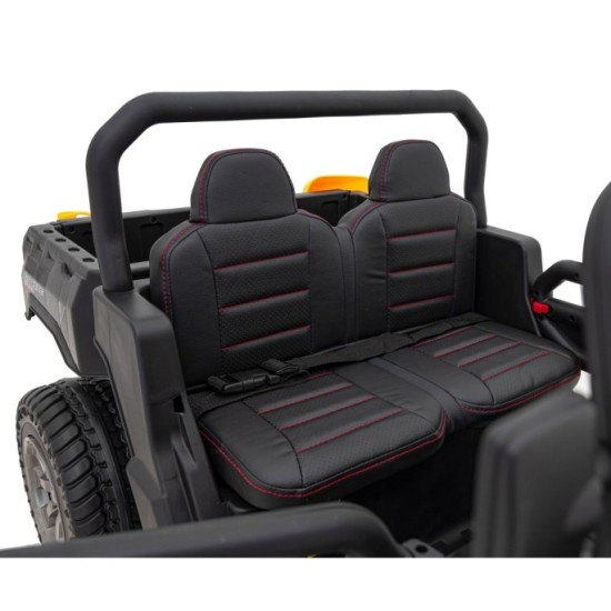 JOKO Elektrické autíčko s Elektricky vyklápacou vlečkou Pick-Up Speed 900, kožené sedadlo, penové kolesá, nosnosť 50kg, čierne