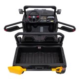 JOKO Elektrické autíčko s Elektricky vyklápacou vlečkou Pick-Up Speed 900, kožené sedadlo, penové kolesá, nosnosť 50kg, čierne