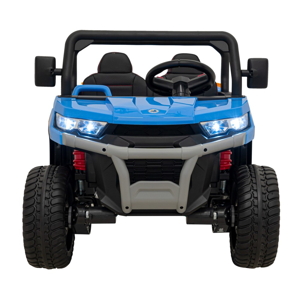 JOKO Elektrické autíčko s Elektricky vyklápacou vlečkou Pick-Up Speed 900, kožené sedadlo, penové kolesá, nosnosť 50kg, modré