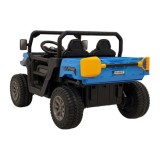 JOKO Elektrické autíčko s Elektricky vyklápacou vlečkou Pick-Up Speed 900, kožené sedadlo, penové kolesá, nosnosť 50kg, modré