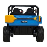 JOKO Elektrické autíčko s Elektricky vyklápacou vlečkou Pick-Up Speed 900, kožené sedadlo, penové kolesá, nosnosť 50kg, modré