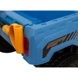 JOKO Elektrické autíčko s Elektricky vyklápacou vlečkou Pick-Up Speed 900, kožené sedadlo, penové kolesá, nosnosť 50kg, modré