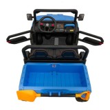 JOKO Elektrické autíčko s Elektricky vyklápacou vlečkou Pick-Up Speed 900, kožené sedadlo, penové kolesá, nosnosť 50kg, modré