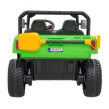 JOKO Elektrické autíčko s Elektricky vyklápacou vlečkou Pick-Up Speed 900, kožené sedadlo, penové kolesá, nosnosť 50kg, zelené