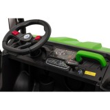 JOKO Elektrické autíčko s Elektricky vyklápacou vlečkou Pick-Up Speed 900, kožené sedadlo, penové kolesá, nosnosť 50kg, zelené