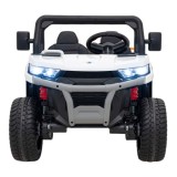 JOKO Elektrické autíčko s Elektricky vyklápacou vlečkou Pick-Up Speed 900, kožené sedadlo, penové kolesá, nosnosť 50kg, biele