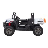 JOKO Elektrické autíčko s Elektricky vyklápacou vlečkou Pick-Up Speed 900, kožené sedadlo, penové kolesá, nosnosť 50kg, biele