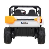 JOKO Elektrické autíčko s Elektricky vyklápacou vlečkou Pick-Up Speed 900, kožené sedadlo, penové kolesá, nosnosť 50kg, biele