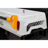 JOKO Elektrické autíčko s Elektricky vyklápacou vlečkou Pick-Up Speed 900, kožené sedadlo, penové kolesá, nosnosť 50kg, biele