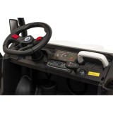 JOKO Elektrické autíčko s Elektricky vyklápacou vlečkou Pick-Up Speed 900, kožené sedadlo, penové kolesá, nosnosť 50kg, biele