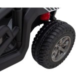 JOKO Elektrické autíčko s Elektricky vyklápacou vlečkou Pick-Up Speed 900, kožené sedadlo, penové kolesá, nosnosť 50kg, biele