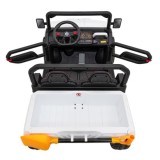 JOKO Elektrické autíčko s Elektricky vyklápacou vlečkou Pick-Up Speed 900, kožené sedadlo, penové kolesá, nosnosť 50kg, biele