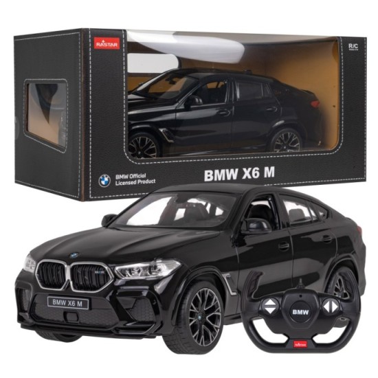 RASTAR RC Auto BMW X6 M 1:14 na diaľkové ovládanie + LED svetlá, čierne