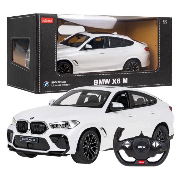 RASTAR RC Auto BMW X6 M 1:14 na diaľkové ovládanie + LED svetlá, biele
