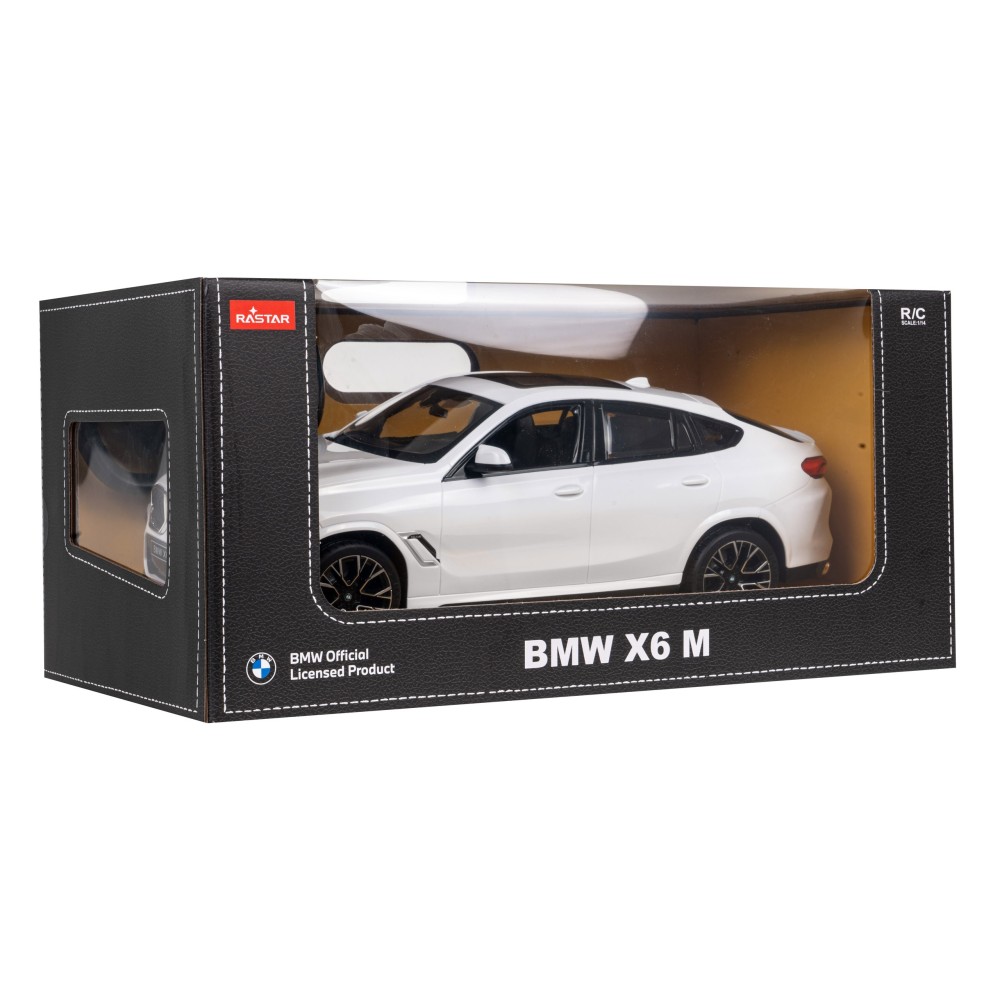 RASTAR RC Auto BMW X6 M 1:14 na diaľkové ovládanie + LED svetlá, biele