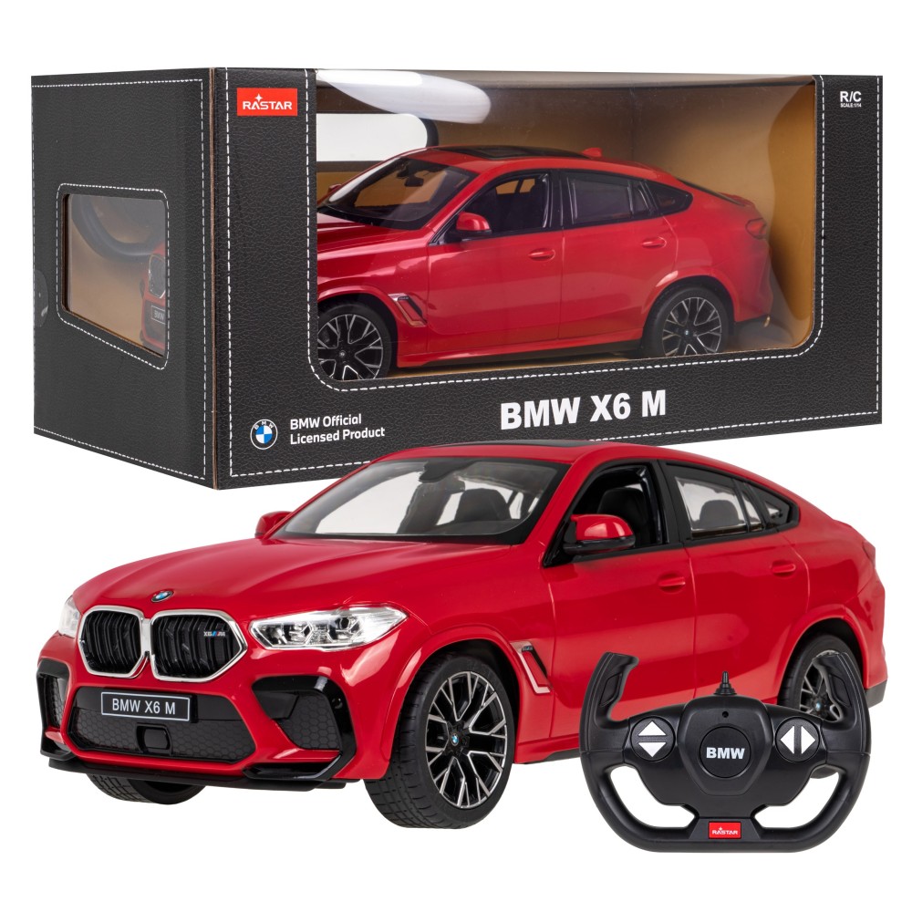 RASTAR RC Auto BMW X6 M 1:14 na diaľkové ovládanie + LED svetlá, červené