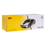 RASTAR RC Auto BMW I8-UV Sensitive Collection 1:24 na diaľkové ovládanie s LED svetlom + Meniaca farba kapoty, žlto-biele