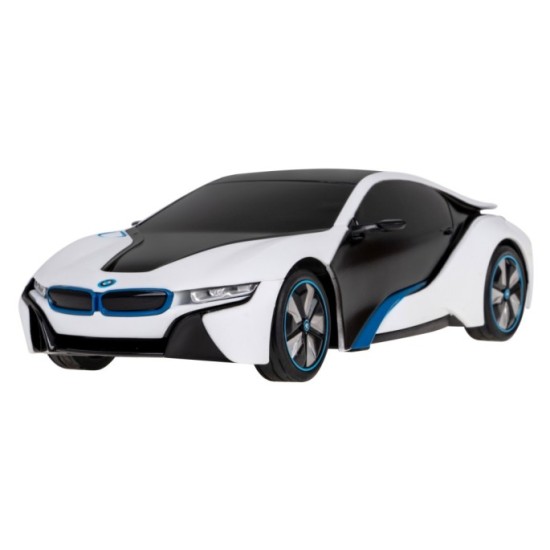 RASTAR RC Auto BMW I8-UV Sensitive Collection 1:24 na diaľkové ovládanie s LED svetlom + Meniaca farba kapoty, žlto-biele