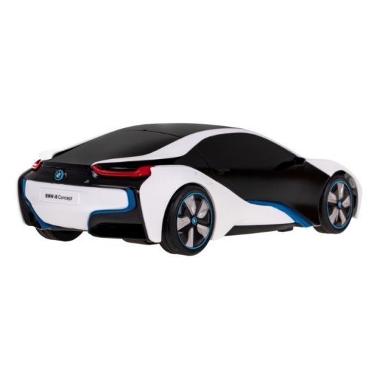 RASTAR RC Auto BMW I8-UV Sensitive Collection 1:24 na diaľkové ovládanie s LED svetlom + Meniaca farba kapoty, žlto-biele