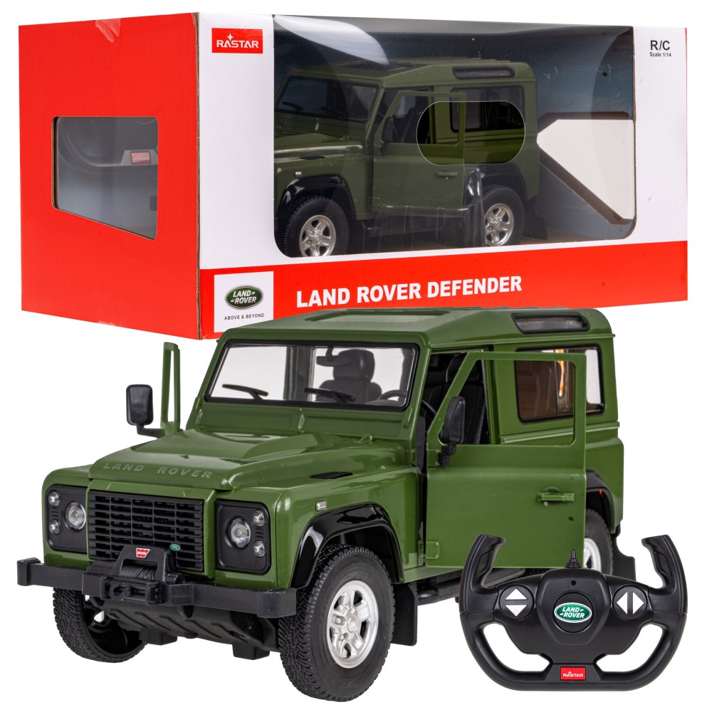 Rastar RC Auto LAND ROVER Defender 1:14 na diaľkové ovládanie, zelené