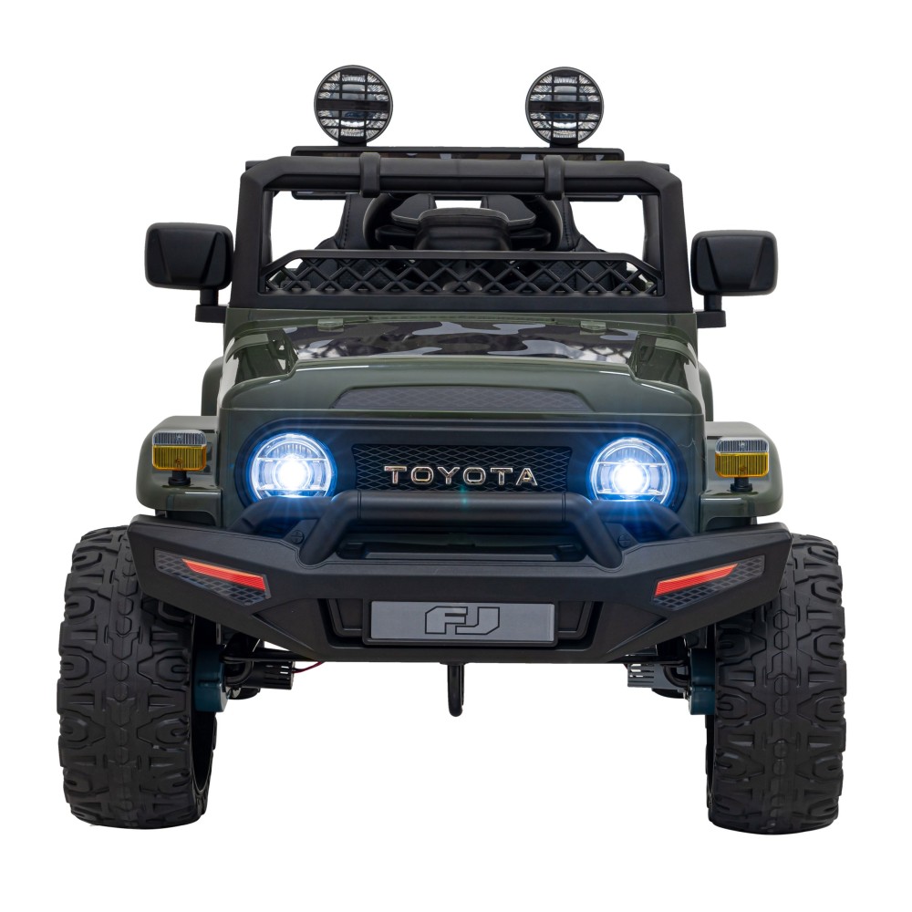 JOKO Elektrické autíčko Toyota FJ Cruiser 4x4, penové kolesá, kožené sedadlo, maskáčové