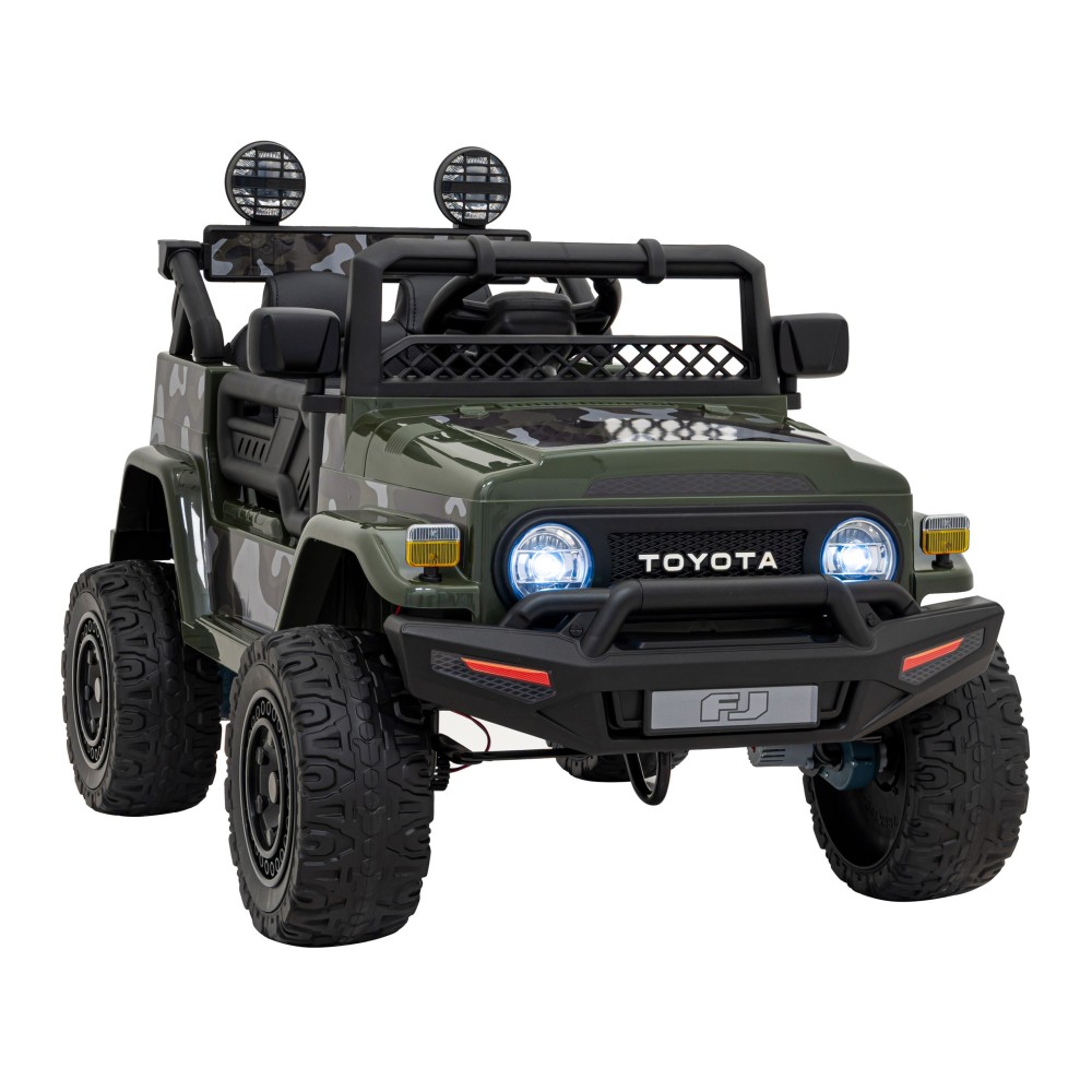 JOKO Elektrické autíčko Toyota FJ Cruiser 4x4, penové kolesá, kožené sedadlo, maskáčové