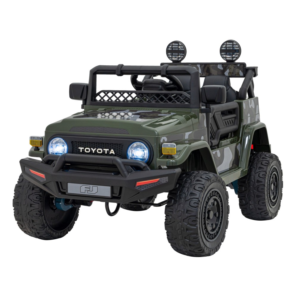 JOKO Elektrické autíčko Toyota FJ Cruiser 4x4, penové kolesá, kožené sedadlo, maskáčové